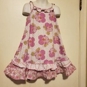 Baby Lulu Floral Ruffle Tiered Swing Dress Sz 5.